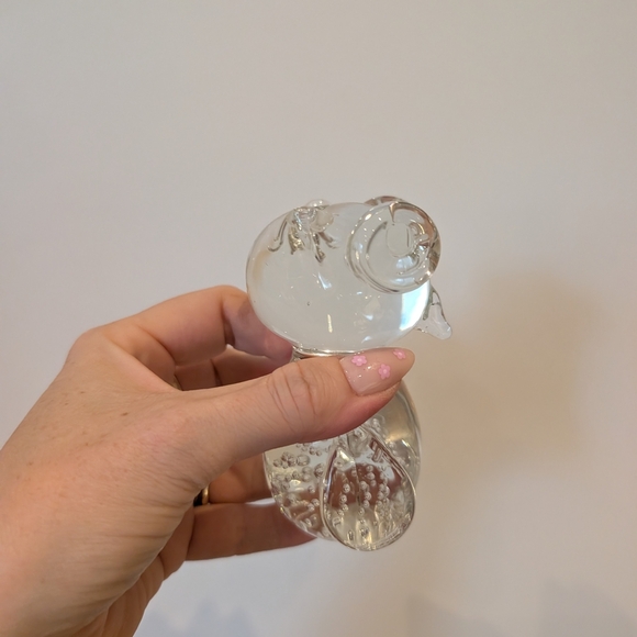 Clear Glass Owl Figurine Paperweight - Picture 9 of 9